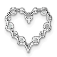 14K White Gold 0.50 Carat Lab Grown Diamond VS+ F+ Complete Heart Chain Slide Pendant view 3