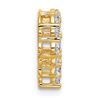 14K Yellow Gold 0.50 Carat Lab Grown Diamond VS+ F+ Complete Heart Chain Slide Pendant view 2