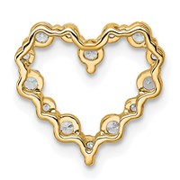 14K Yellow Gold 0.50 Carat Lab Grown Diamond VS+ F+ Complete Heart Chain Slide Pendant view 3