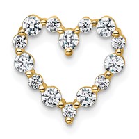 14K Yellow Gold 0.50 Carat Lab Grown Diamond VS+ F+ Complete Heart Chain Slide Pendant view 1