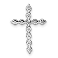 14K White Gold 0.50 Carat Lab Grown Diamond VS+ F+ Complete Cross Chain Slide Pendant view 3