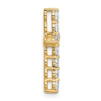 14K Yellow Gold 0.50 Carat Lab Grown Diamond VS+ F+ Complete Cross Chain Slide Pendant view 2