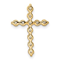 14K Yellow Gold 0.50 Carat Lab Grown Diamond VS+ F+ Complete Cross Chain Slide Pendant view 3