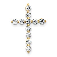14K Yellow Gold 0.50 Carat Lab Grown Diamond VS+ F+ Complete Cross Chain Slide Pendant view 1
