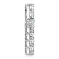 14K White Gold 1 Carat Lab Grown Diamond VS+ F+ Complete Cross Chain Slide Pendant view 2