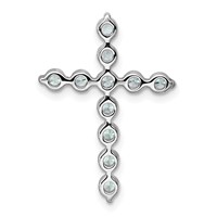 14K White Gold 1 Carat Lab Grown Diamond VS+ F+ Complete Cross Chain Slide Pendant view 3