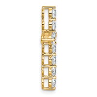 14K Yellow Gold 1 Carat Lab Grown Diamond VS+ F+ Complete Cross Chain Slide Pendant view 2