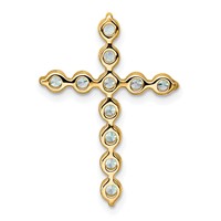 14K Yellow Gold 1 Carat Lab Grown Diamond VS+ F+ Complete Cross Chain Slide Pendant view 3