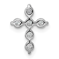 14K White Gold 0.25 Carat Lab Grown Diamond VS+ F+ Complete Cross Chain Slide Pendant view 3