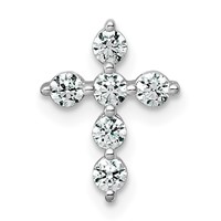 14K White Gold 0.25 Carat Lab Grown Diamond VS+ F+ Complete Cross Chain Slide Pendant view 1