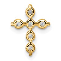 14K Yellow Gold 0.25 Carat Lab Grown Diamond VS+ F+ Complete Cross Chain Slide Pendant view 3