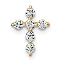 14K Yellow Gold 0.25 Carat Lab Grown Diamond VS+ F+ Complete Cross Chain Slide Pendant view 1