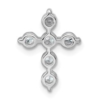 14K White Gold 0.50 Carat Lab Grown Diamond VS+ F+ Complete Cross Chain Slide Pendant view 3