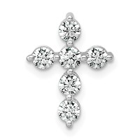 14K White Gold 0.50 Carat Lab Grown Diamond VS+ F+ Complete Cross Chain Slide Pendant view 1