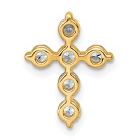 14K Yellow Gold 0.50 Carat Lab Grown Diamond VS+ F+ Complete Cross Chain Slide Pendant view 3