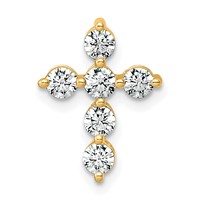 14K Yellow Gold 0.50 Carat Lab Grown Diamond VS+ F+ Complete Cross Chain Slide Pendant view 1