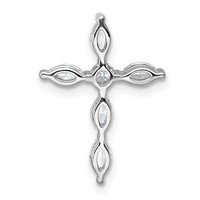 14K White Gold 0.50 Carat Lab Grown Diamond VS+ F+ Complete Cross Chain Slide Pendant view 3