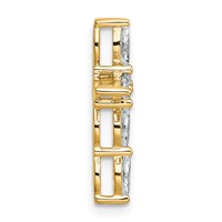 14K Yellow Gold 0.50 Carat Lab Grown Diamond VS+ F+ Complete Cross Chain Slide Pendant view 2