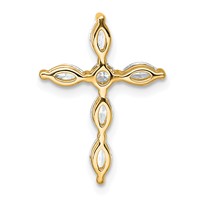 14K Yellow Gold 0.50 Carat Lab Grown Diamond VS+ F+ Complete Cross Chain Slide Pendant view 3