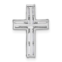 14K White Gold 1.62 Carat Lab Grown Diamond VS+ F+ Complete Cross Chain Slide Pendant view 3