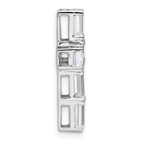 14K White Gold 3 Carat Lab Grown Diamond VS+ F+ Complete Cross Chain Slide Pendant view 2