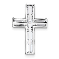 14K White Gold 3 Carat Lab Grown Diamond VS+ F+ Complete Cross Chain Slide Pendant view 3