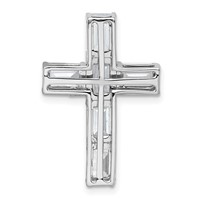 14K White Gold 4.62 Carat Lab Grown Diamond VS+ F+ Complete Cross Chain Slide Pendant view 3