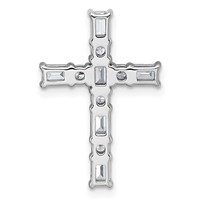 14K White Gold 1 Carat Lab Grown Diamond VS+ F+ Complete Cross Chain Slide Pendant view 3