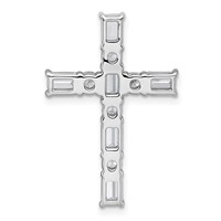 14K White Gold 2.20 Carat Lab Grown Diamond VS+ F+ Complete Cross Chain Slide Pendant view 3