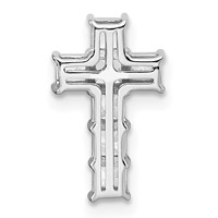 14K White Gold 0.62 Carat Lab Grown Diamond VS+ F+ Complete Cross Chain Slide Pendant view 3