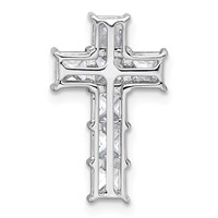 14K White Gold 1.75 Carat Lab Grown Diamond VS+ F+ Complete Cross Chain Slide Pendant view 3