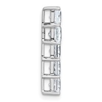 14K White Gold 2.62 Carat Lab Grown Diamond VS+ F+ Complete Cross Chain Slide Pendant view 2