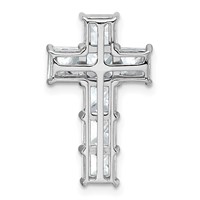 14K White Gold 2.62 Carat Lab Grown Diamond VS+ F+ Complete Cross Chain Slide Pendant view 3