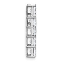 14K White Gold 3.50 Carat Lab Grown Diamond VS+ F+ Complete Cross Chain Slide Pendant view 2
