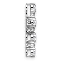 14K White Gold 0.62 Carat Lab Grown Diamond VS+ F+ Complete Cross Chain Slide Pendant view 2