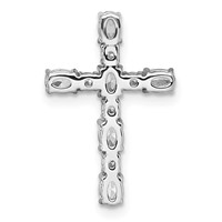 14K White Gold 0.62 Carat Lab Grown Diamond VS+ F+ Complete Cross Chain Slide Pendant view 3