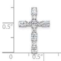 14K White Gold 0.62 Carat Lab Grown Diamond VS+ F+ Complete Cross Chain Slide Pendant view 4