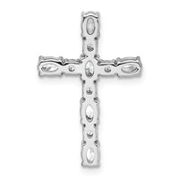 14K White Gold 1 Carat Lab Grown Diamond VS SI+ G+ Complete Cross Chain Slide Pendant view 3