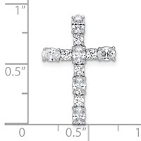 14K White Gold 1 Carat Lab Grown Diamond VS SI+ G+ Complete Cross Chain Slide Pendant view 4