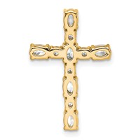 14K Yellow Gold 1 Carat Lab Grown Diamond VS SI+ G+ Complete Cross Chain Slide Pendant view 3