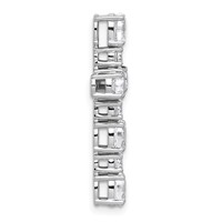 14K White Gold 1.75 Carat Lab Grown Diamond VS+ F+ Complete Cross Chain Slide Pendant view 2
