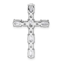 14K White Gold 1.75 Carat Lab Grown Diamond VS+ F+ Complete Cross Chain Slide Pendant view 3