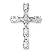 14K White Gold 2.33 Carat Lab Grown Diamond VS+ F+ Complete Cross Chain Slide Pendant view 3