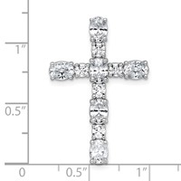 14K White Gold 2.33 Carat Lab Grown Diamond VS+ F+ Complete Cross Chain Slide Pendant view 4