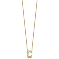 14K Yellow Gold 0.33 Carat Lab Grown Diamond VS+ F+ Complete Letter C Initial Necklace, 18" view 2
