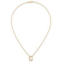 14K Yellow Gold 0.33 Carat Lab Grown Diamond VS+ F+ Complete Letter C Initial Necklace, 18" view 4