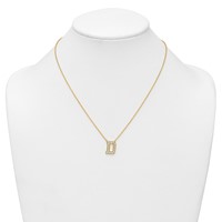 14K Yellow Gold 0.50 Carat Lab Grown Diamond VS+ F+ Complete Letter D Initial Necklace, 18" view 3