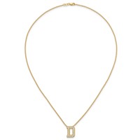 14K Yellow Gold 0.50 Carat Lab Grown Diamond VS+ F+ Complete Letter D Initial Necklace, 18" view 4