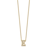 14K Yellow Gold 0.38 Carat Lab Grown Diamond VS+ F+ Complete Letter E Initial Necklace, 18" view 2