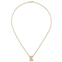 14K Yellow Gold 0.38 Carat Lab Grown Diamond VS+ F+ Complete Letter E Initial Necklace, 18" view 4